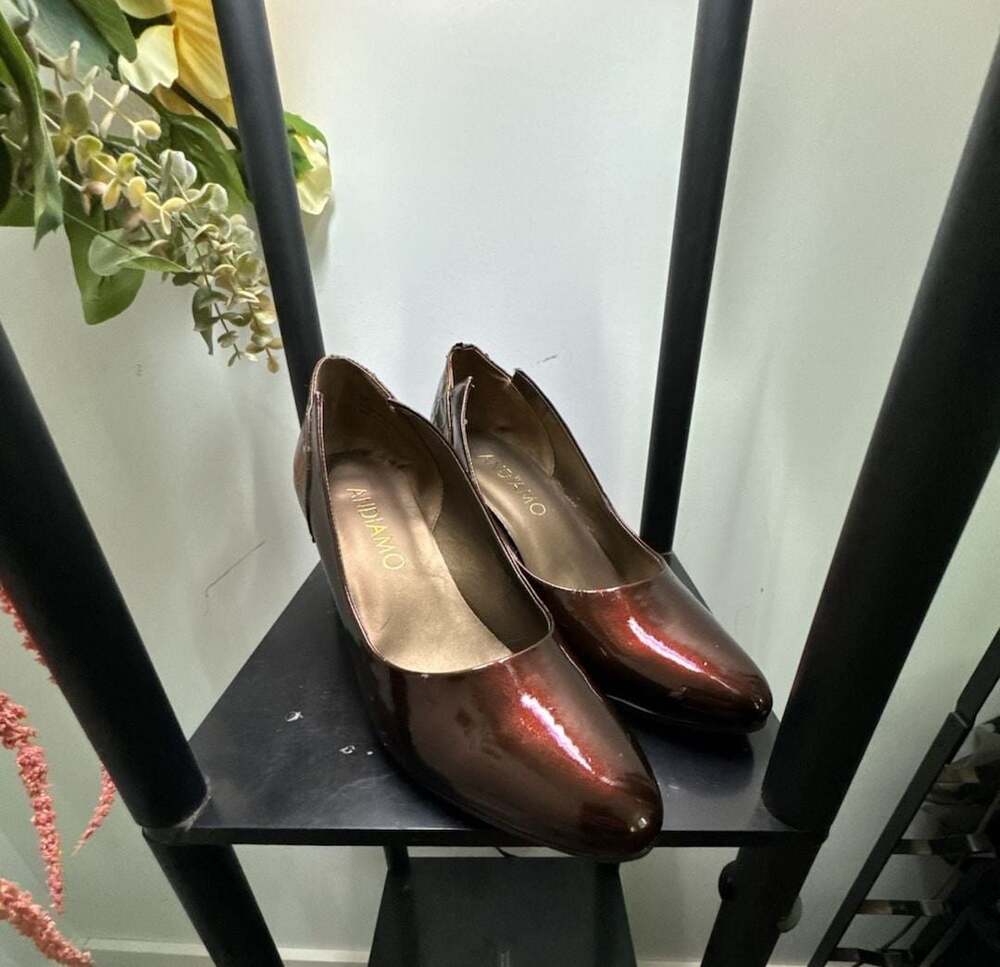Andiamo Bronze Patent Leather Heels